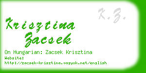 krisztina zacsek business card